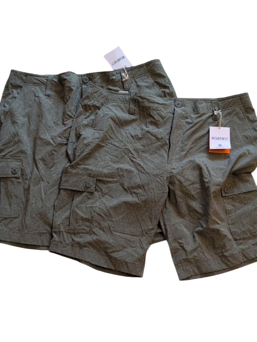 Lot Of 2 NWT Wearfirst Cationic Cargo Shorts Olive Green Size 40